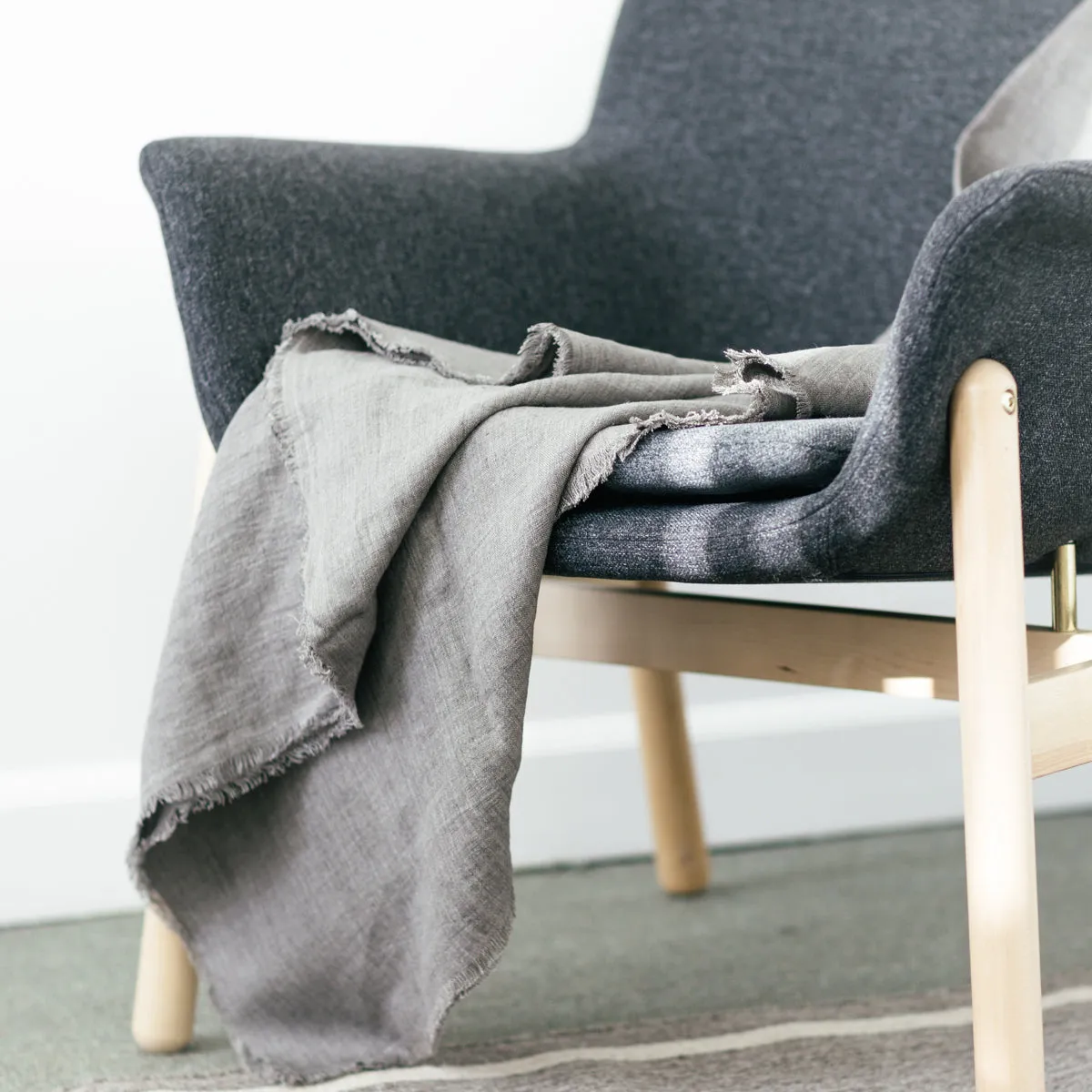Stone Washed Linen Blanket Handcrafted