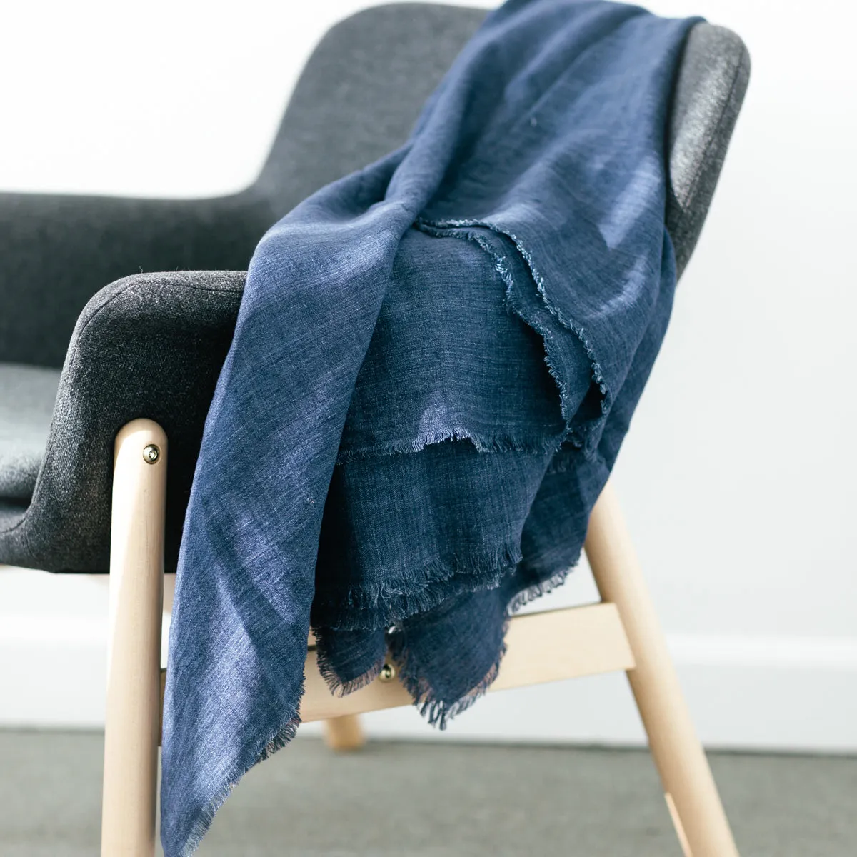 Stone Washed Linen Blanket Handcrafted
