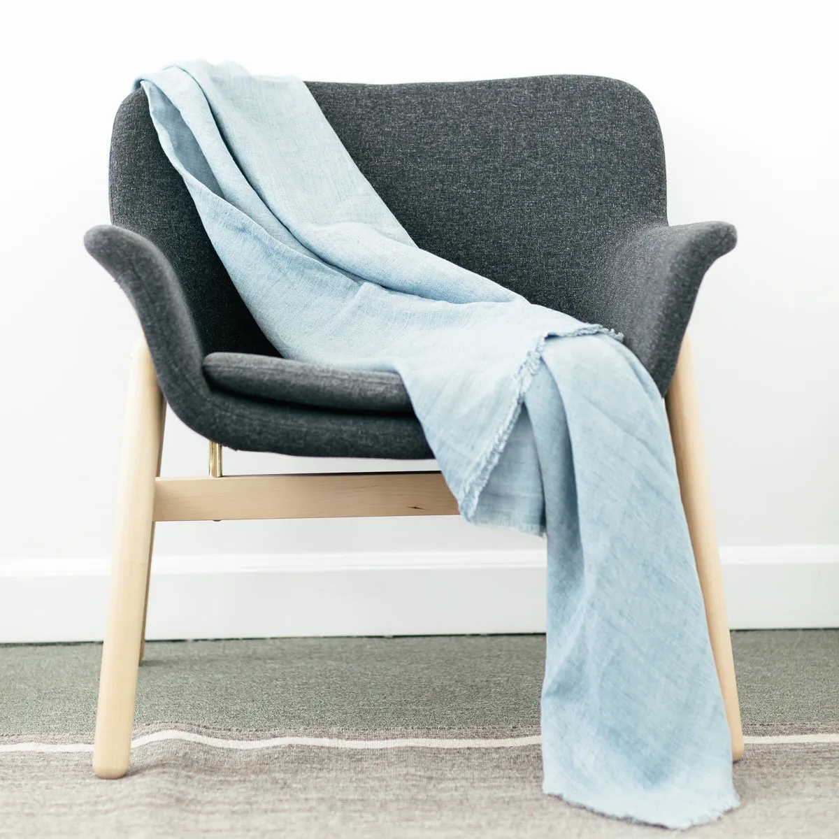 Stone Washed Linen Blanket Handcrafted