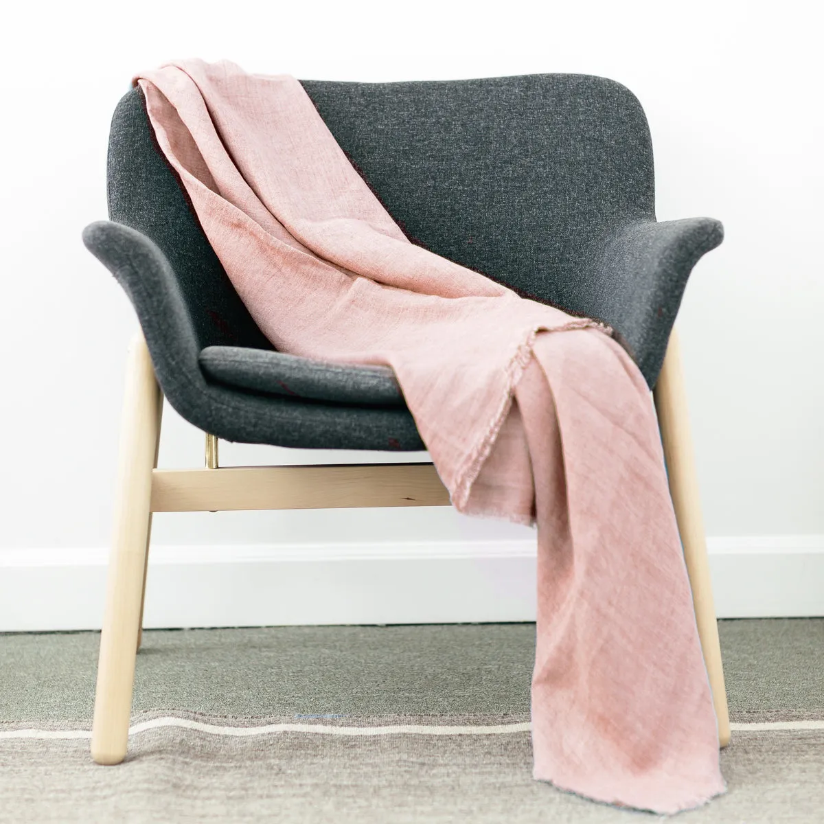 Stone Washed Linen Blanket Handcrafted