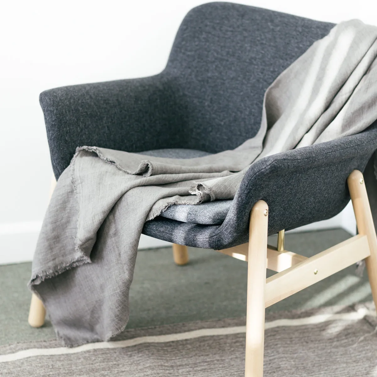 Stone Washed Linen Blanket Handcrafted