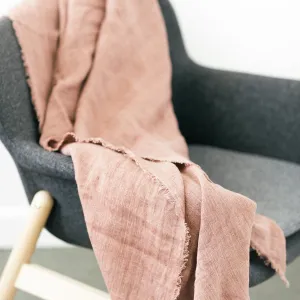 Stone Washed Linen Blanket Handcrafted