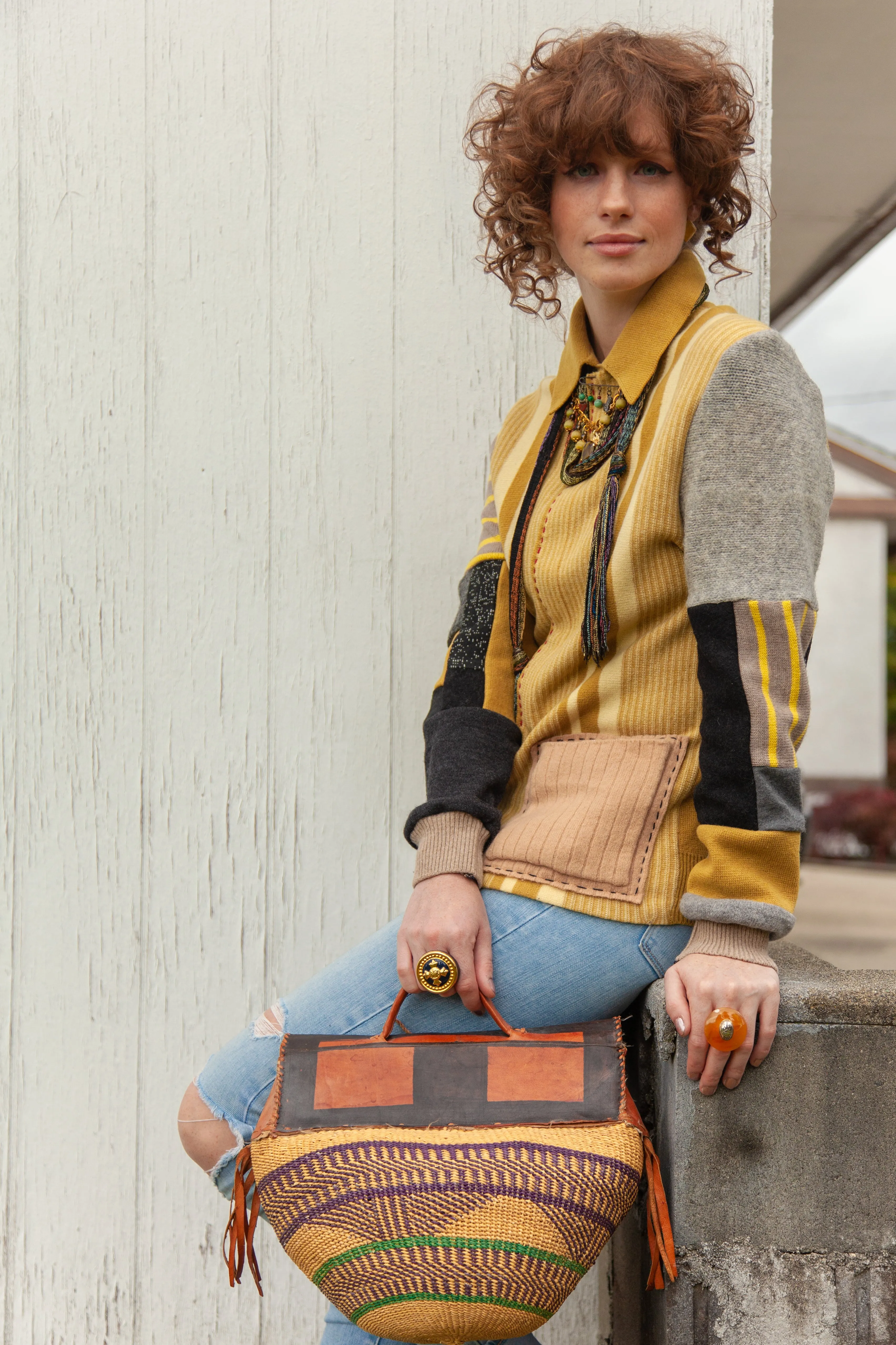 Storm-Cloud Ochre Reworked Cardigan