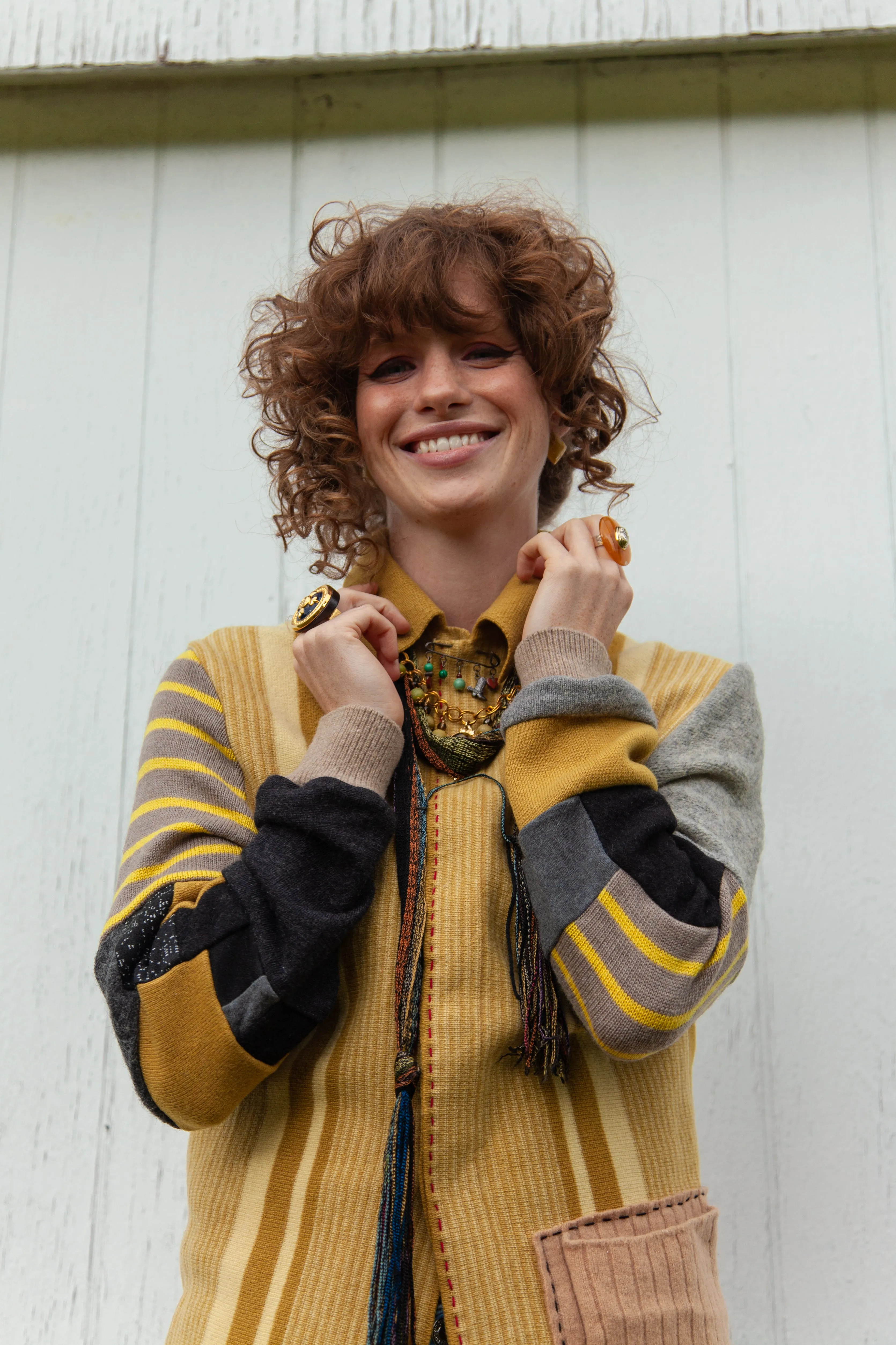 Storm-Cloud Ochre Reworked Cardigan