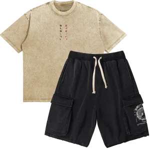 Supraliminal Washed Mid Heavyweight Tee & Supraliminal Washed Cargo Shorts