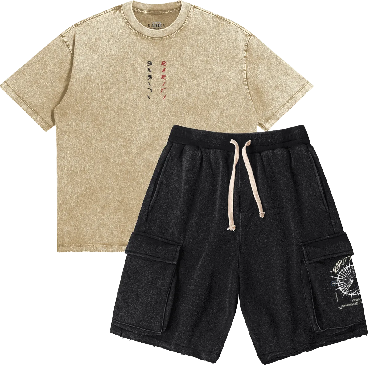 Supraliminal Washed Mid Heavyweight Tee & Supraliminal Washed Cargo Shorts