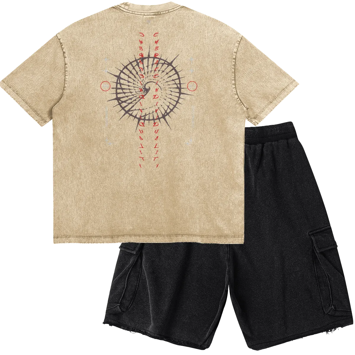 Supraliminal Washed Mid Heavyweight Tee & Supraliminal Washed Cargo Shorts