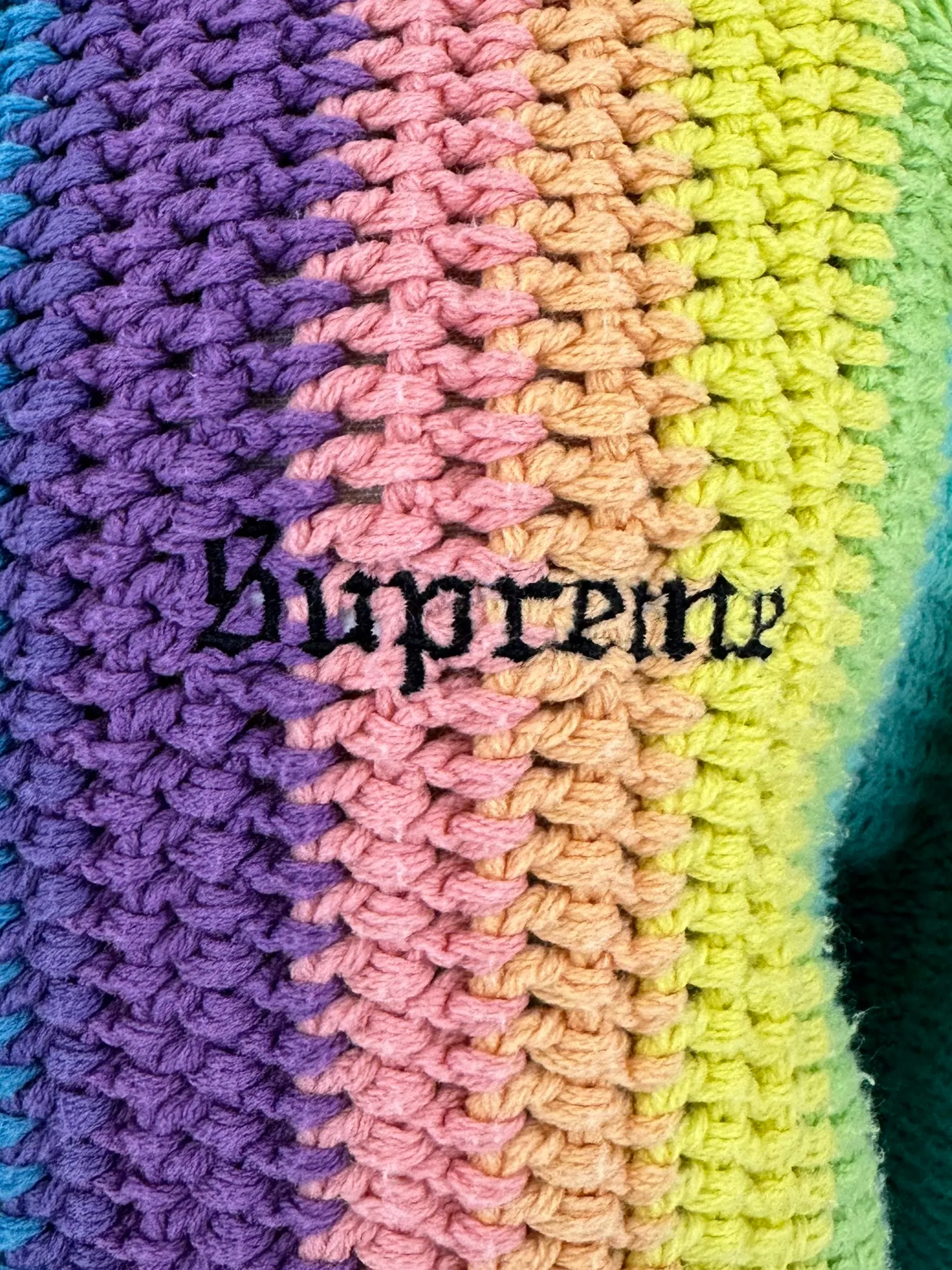 Supreme Hand Crochet Rainbow Sweater