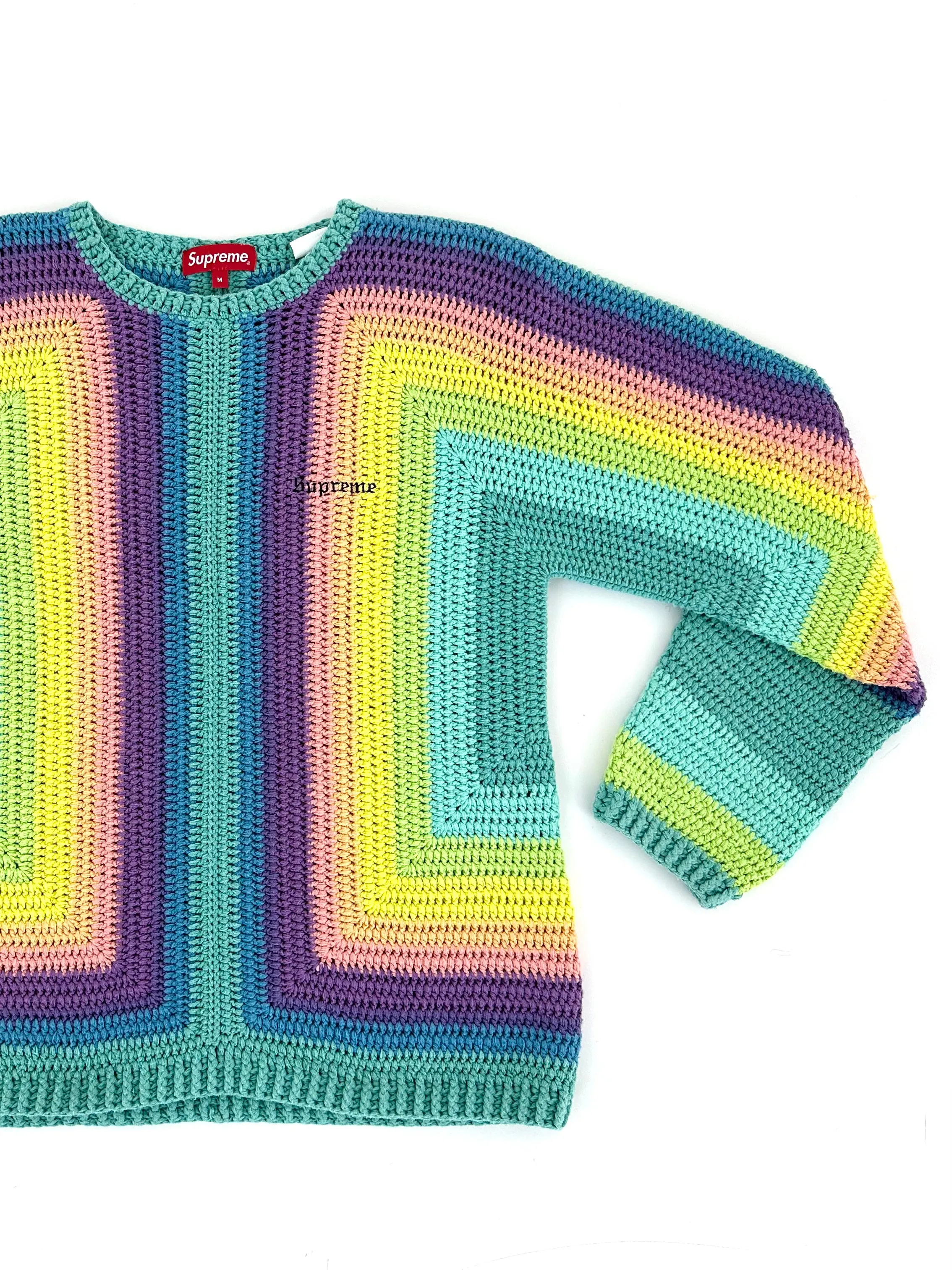 Supreme Hand Crochet Rainbow Sweater