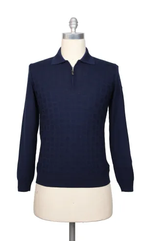 Svevo Parma Dark Blue 1/4 Zip Polo Sweater