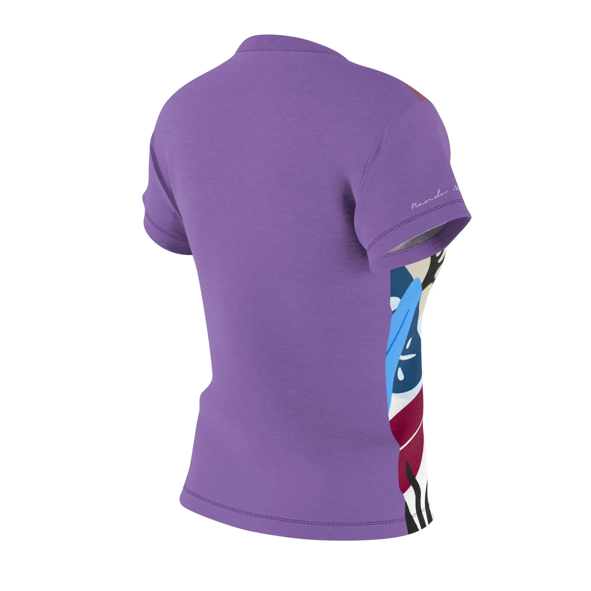 T-Shirt, Light Purple Blue Foliage