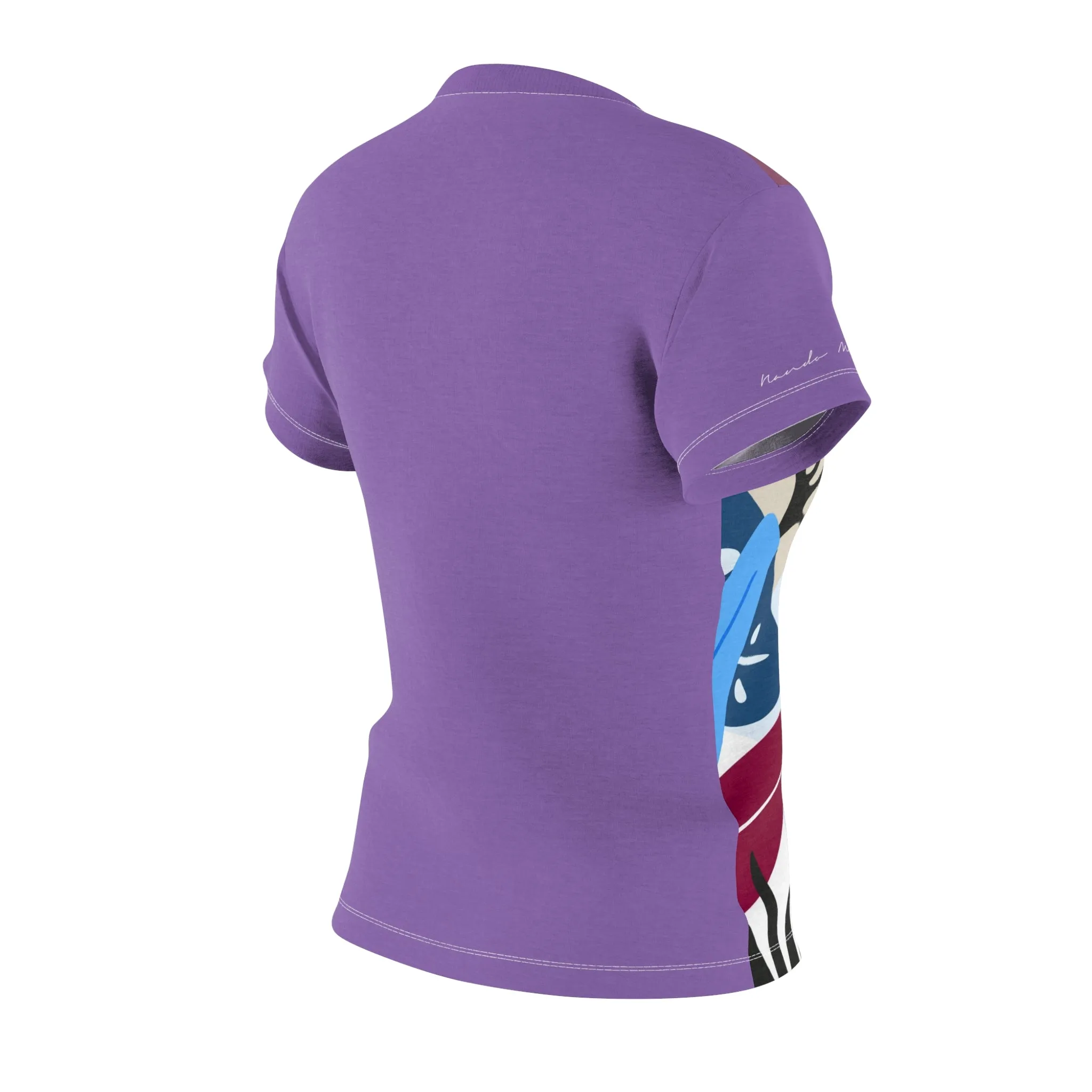 T-Shirt, Light Purple Blue Foliage