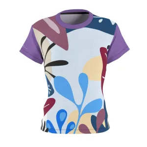 T-Shirt, Light Purple Blue Foliage