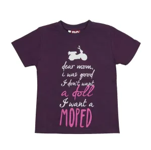 T-SHIRT Tee Childrens Kids Do-Design Moped Bike Scooter Toddler Purple NEW! 116