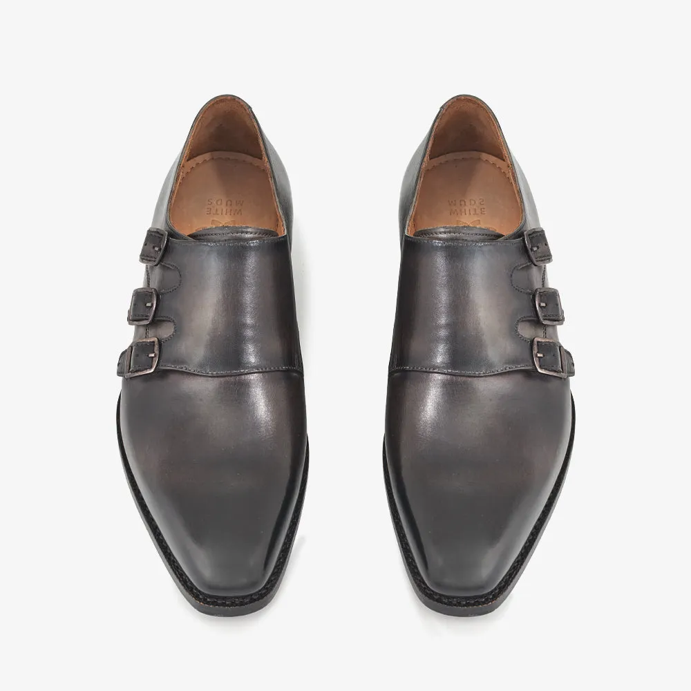 Tallin Smoked Grey Triple Monk Shoes