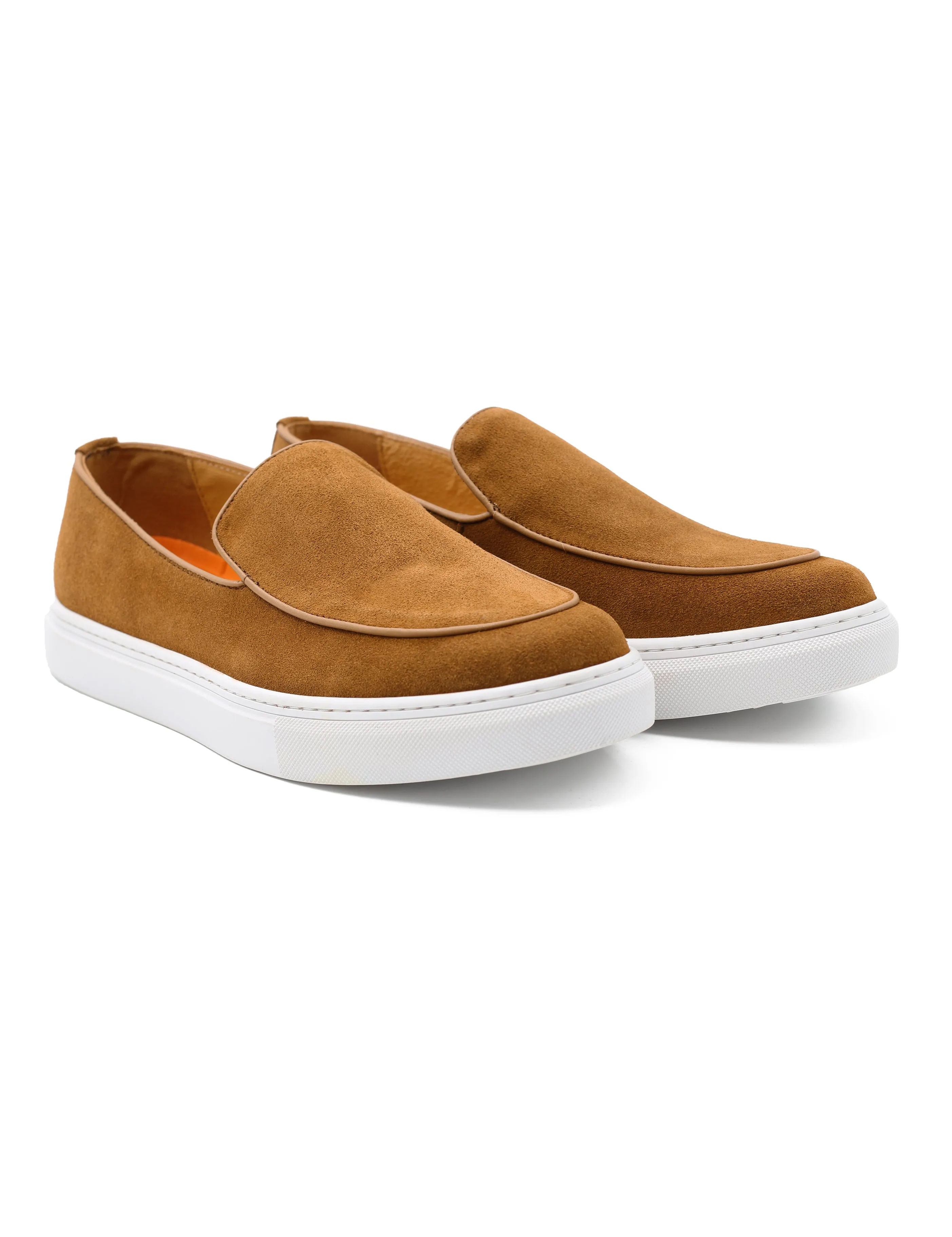 Tan Suede Leather Loafers