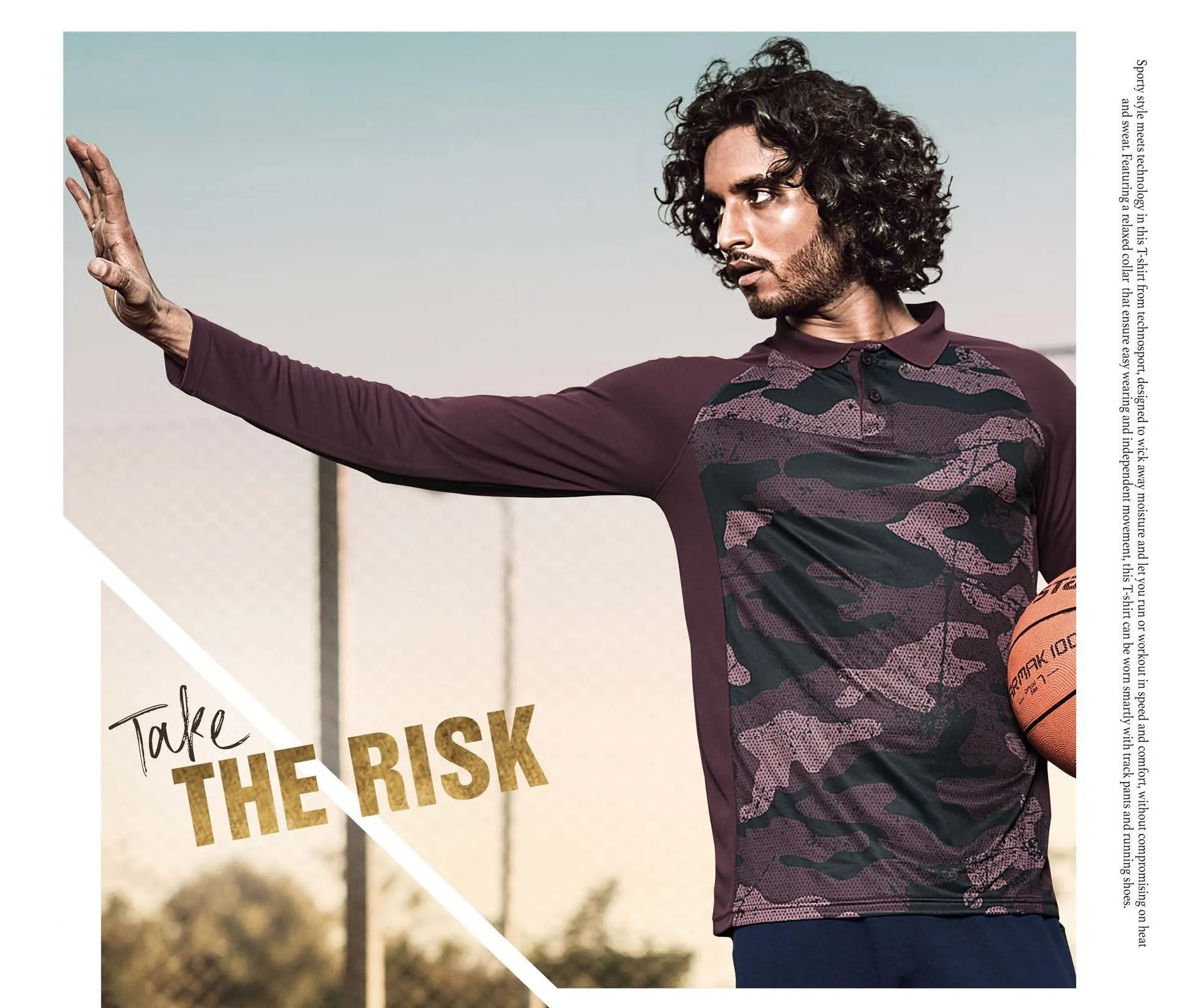 TechnoSport Polo Neck Full Sleeve Sublimation Dry Fit T-Shirt for Men P-487 (Deep Purple)