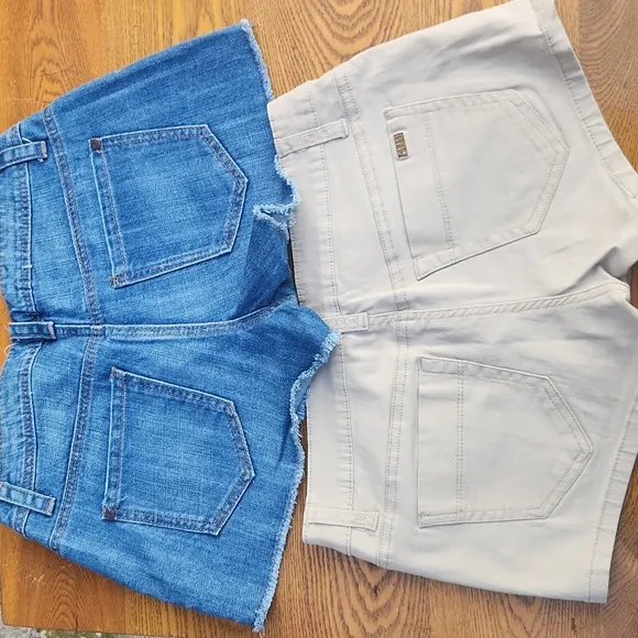 TEEN JUNIOR Girl, Sz M, Summer, Spring, Vacation, Plaid, Khaki, Jean Mini Shorts