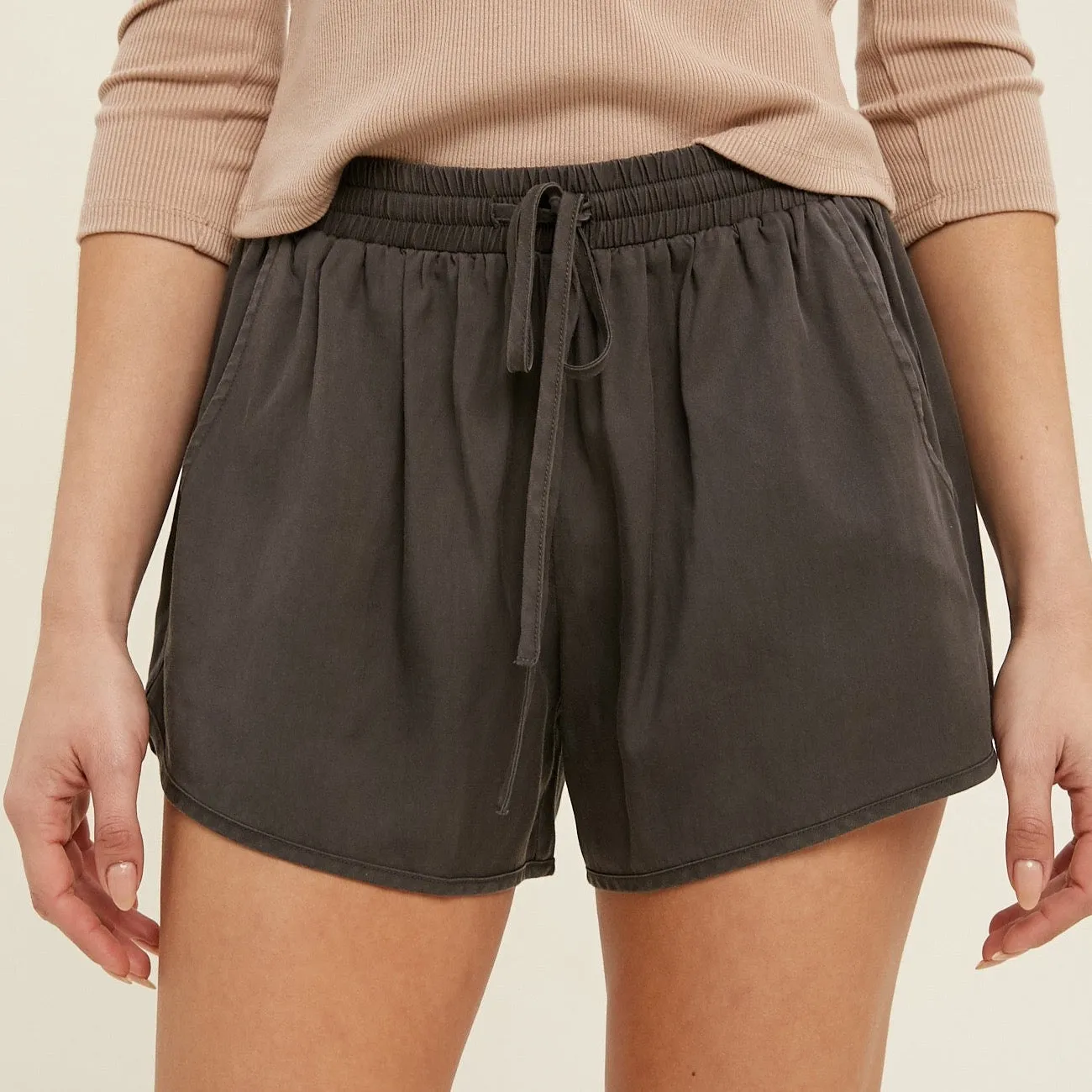 Tencel Shorts With Drawstring
