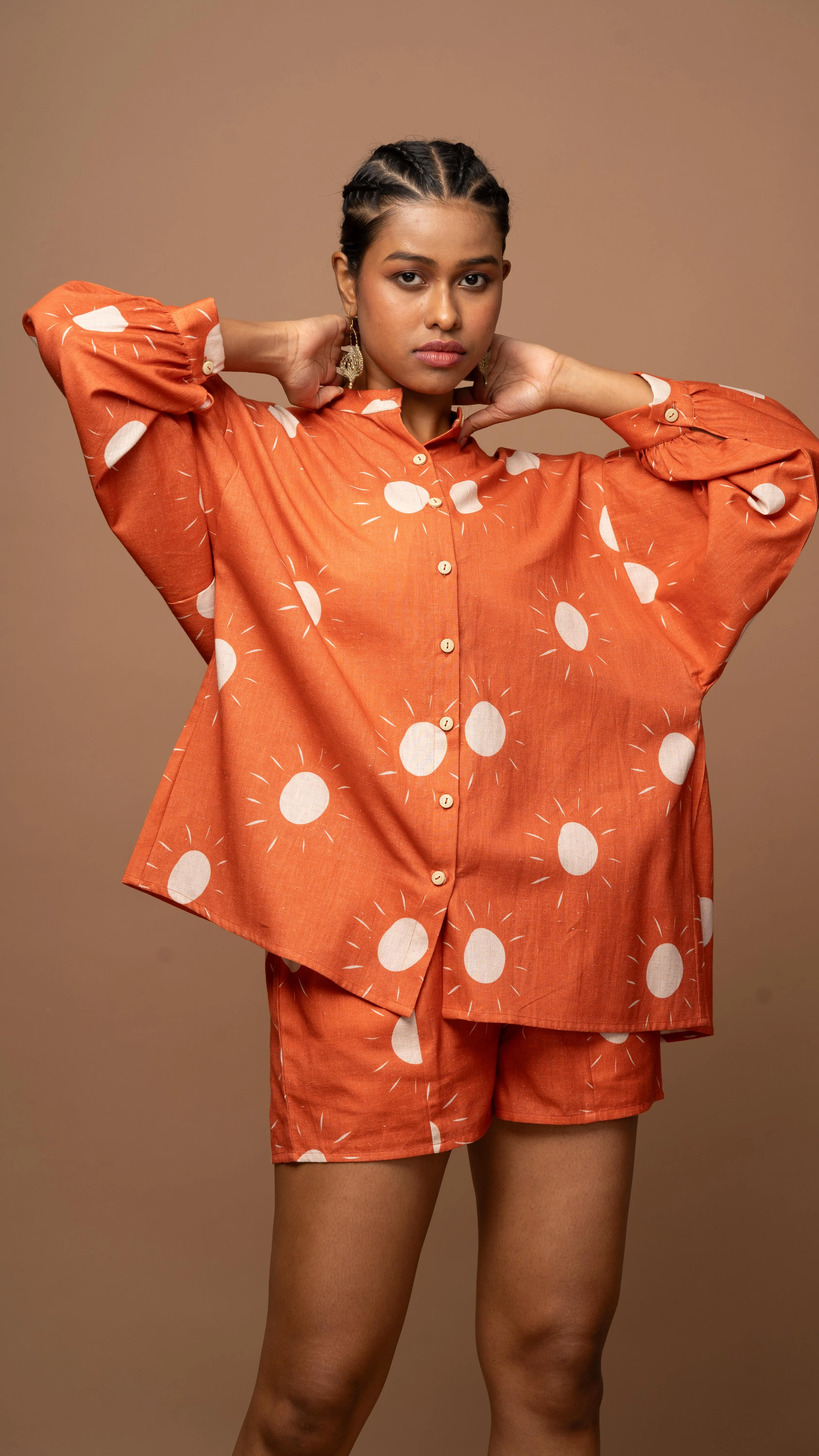 Terracotta Vista Co-ord Shorts Set in Sunshines On Pattern