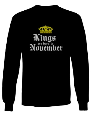 The Best Birthday Gift Kings are Born in November mens Long sleeve t shirt