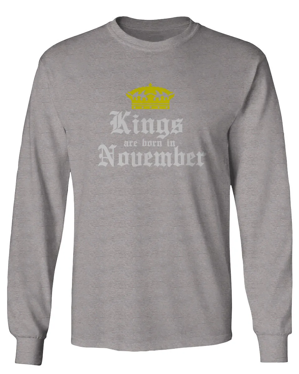 The Best Birthday Gift Kings are Born in November mens Long sleeve t shirt