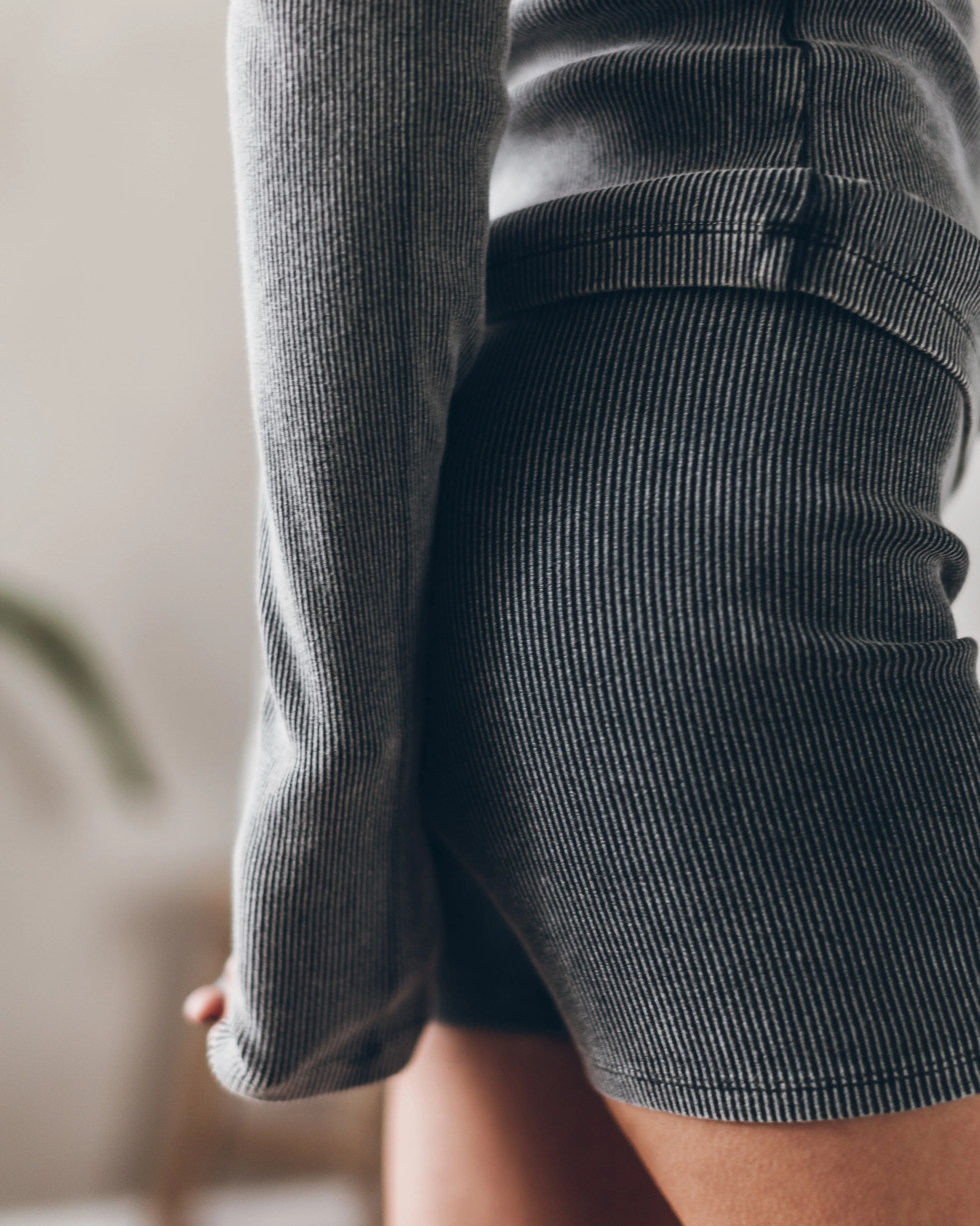 The Dark Ribbed Biker Shorts