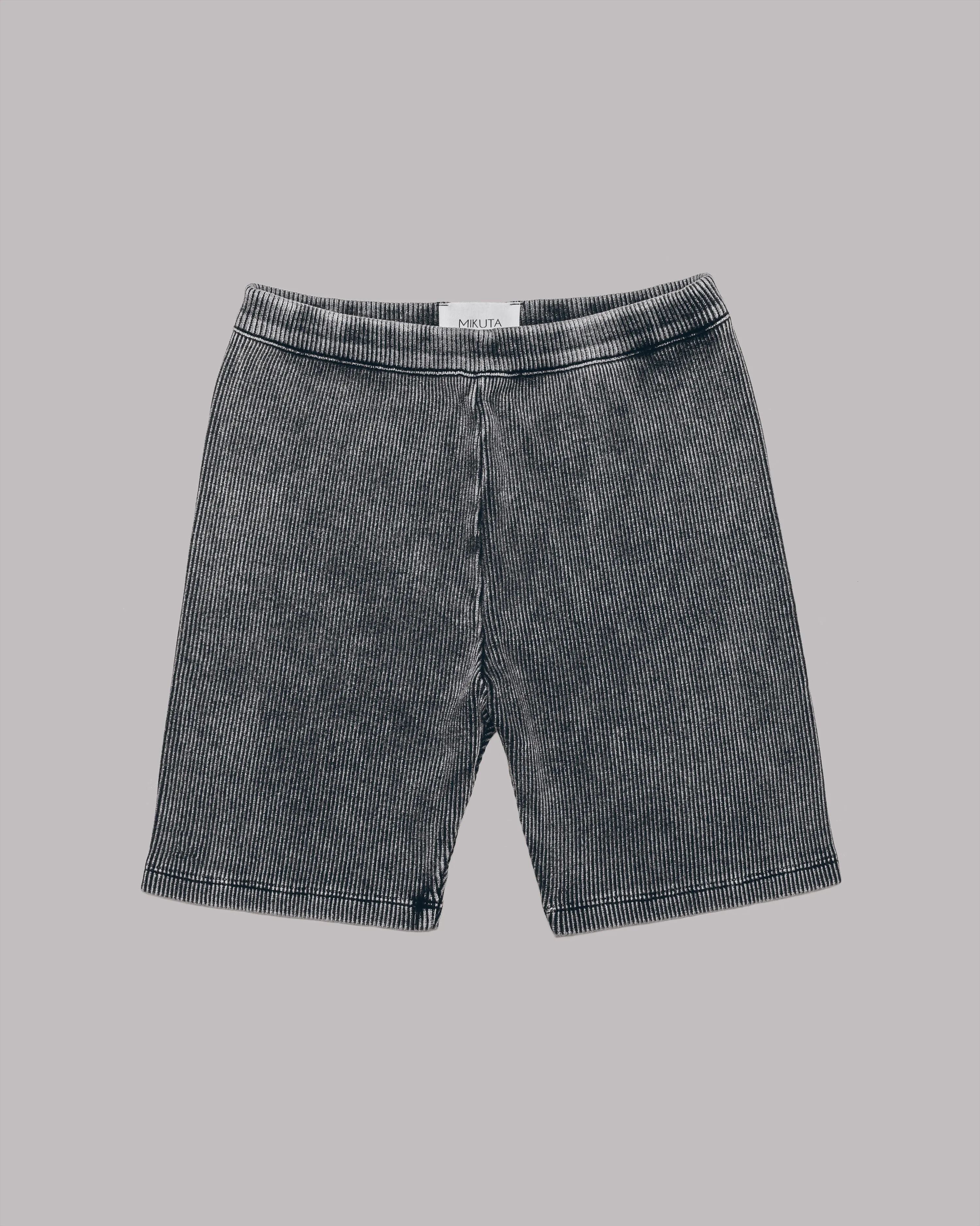 The Dark Ribbed Biker Shorts
