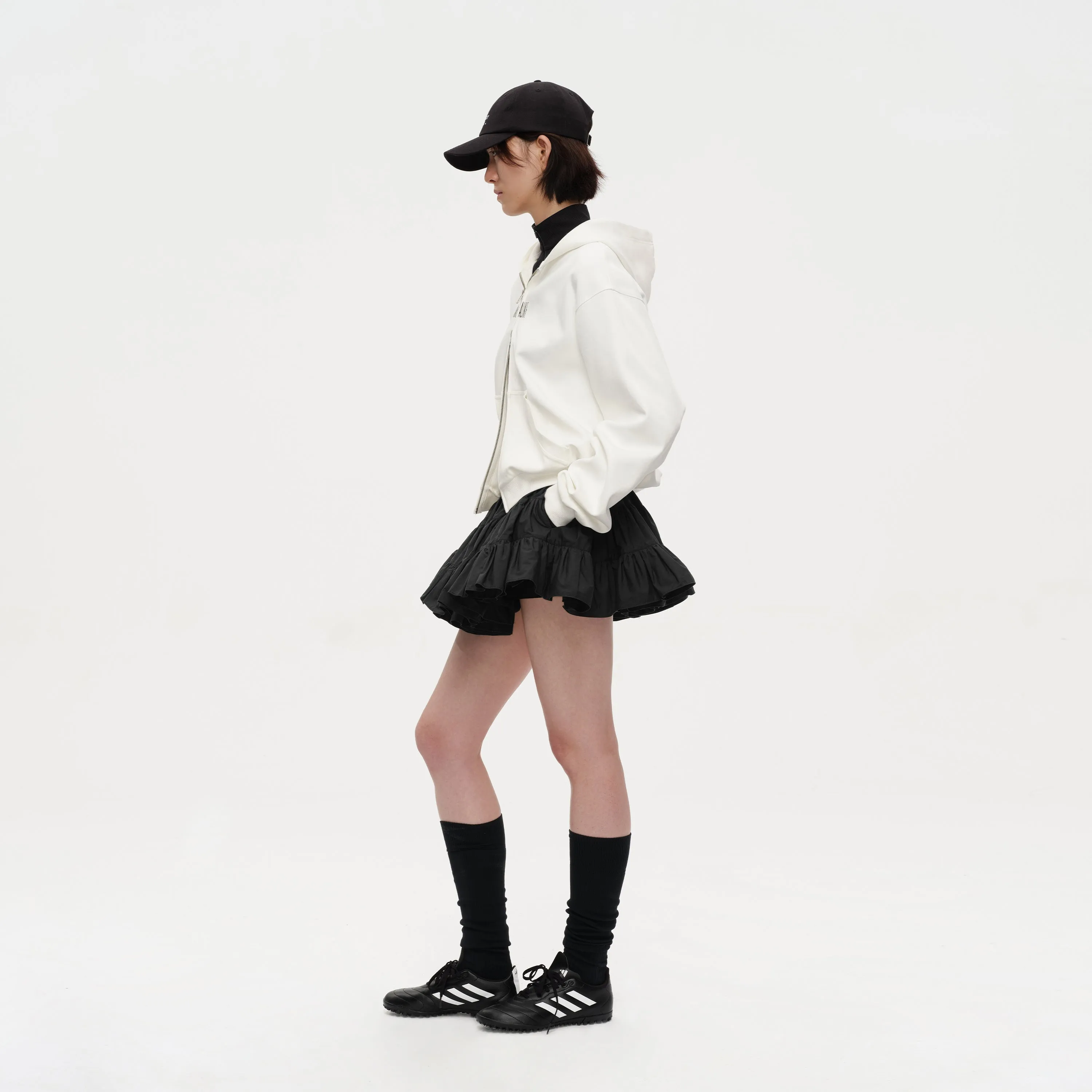 The Low Waisted Puff Pleated Skirt