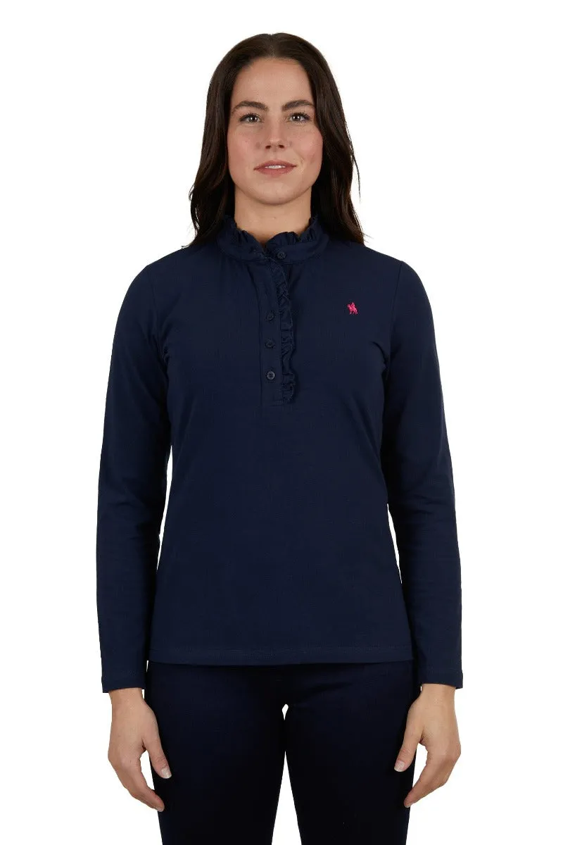 Thomas Cook Polo Womens Frill Neck Long-Sleeve