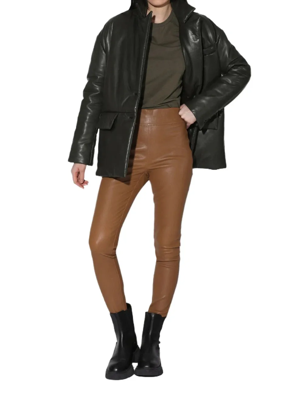 Timeless Bloom Leather Blazer for Women
