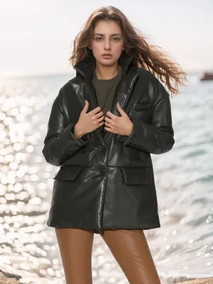 Timeless Bloom Leather Blazer for Women