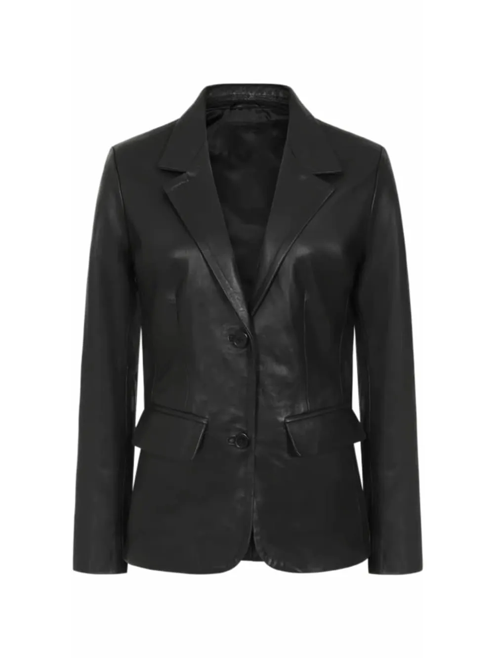 Timeless Noir Leather Blazer for Women