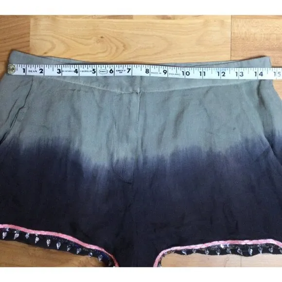 Topshop Embellished Sequin Tie Dye Shorts Pockets Women Size 6