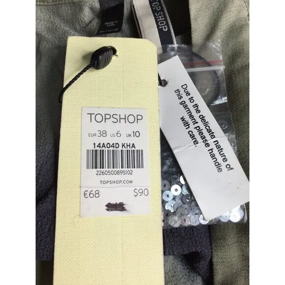 Topshop Embellished Sequin Tie Dye Shorts Pockets Women Size 6