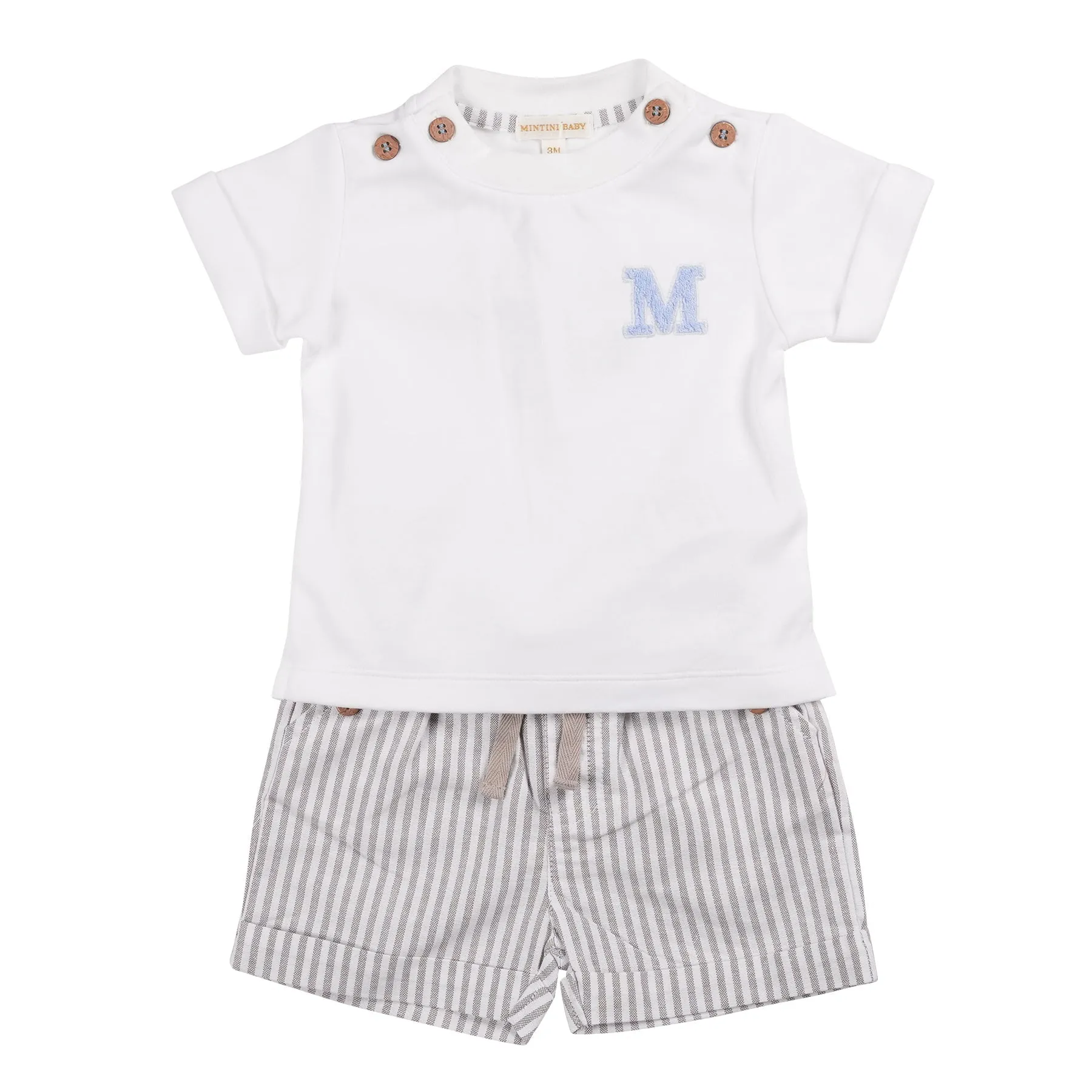 TRADESHOW MB6315C / MB6315D  Greige Pinstripe T-Shirt & Short Set (Copy)