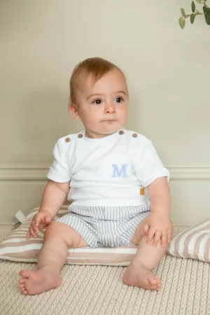 TRADESHOW MB6315C / MB6315D  Greige Pinstripe T-Shirt & Short Set (Copy)