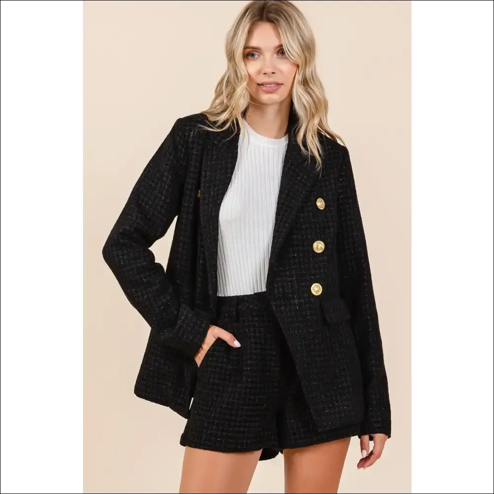 Tweed Chic Classic Shorts with Side Pockets