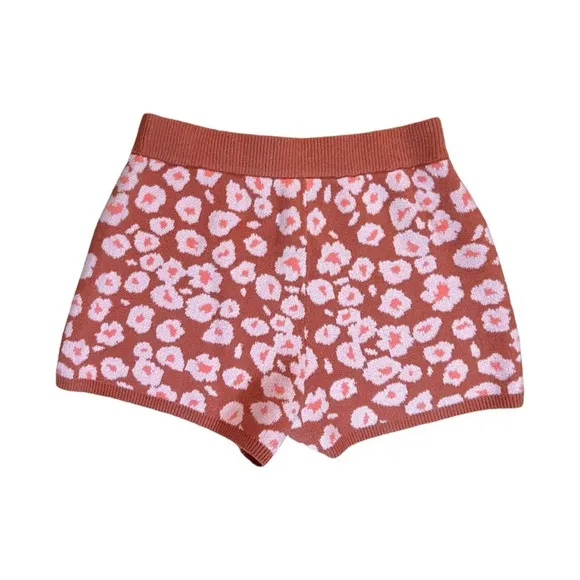 UGG Shaina Knit Short Sz L Floral Loungewear Soft Cozy Sweater Shorts
