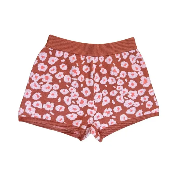 UGG Shaina Knit Short Sz L Floral Loungewear Soft Cozy Sweater Shorts