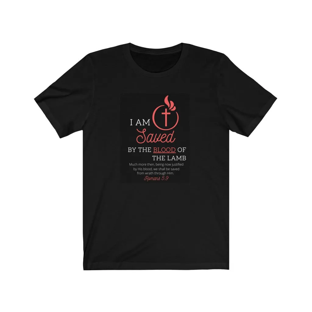 Unisex Jersey Short Sleeve Tee (Black Love Rocks Original Design - I AM SAVED)