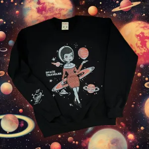 ＊UNISEX＊ SPACE TRAVELER SWEATSHIRTS *BLACK
