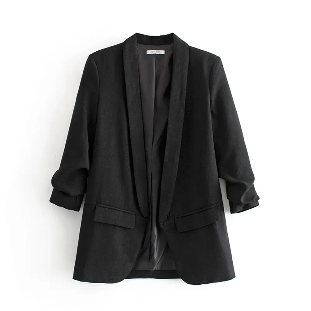 Urban Leisure Versatile Candy Women's Pleated Sleeve Blazer