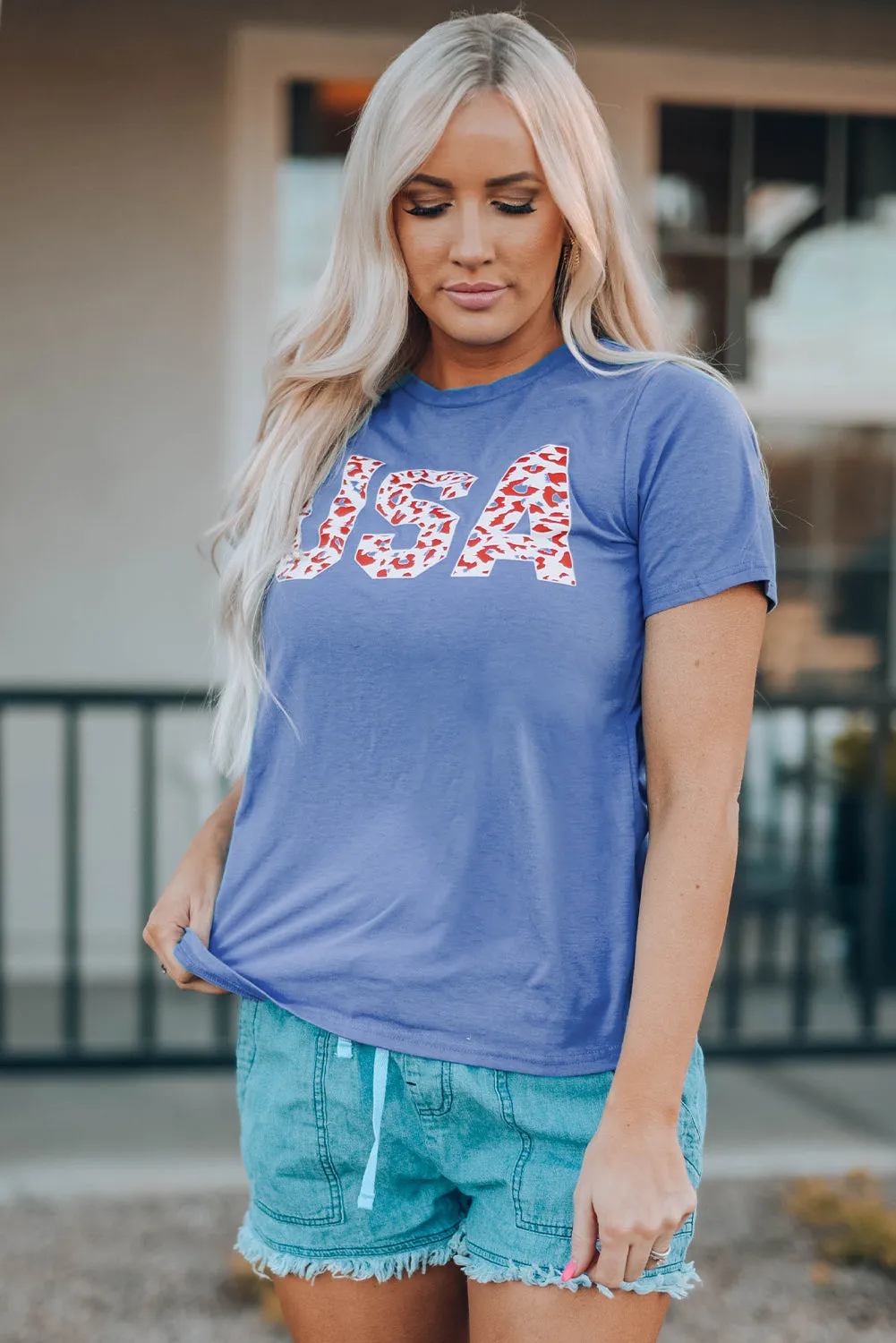 USA Leopard Print T-Shirt