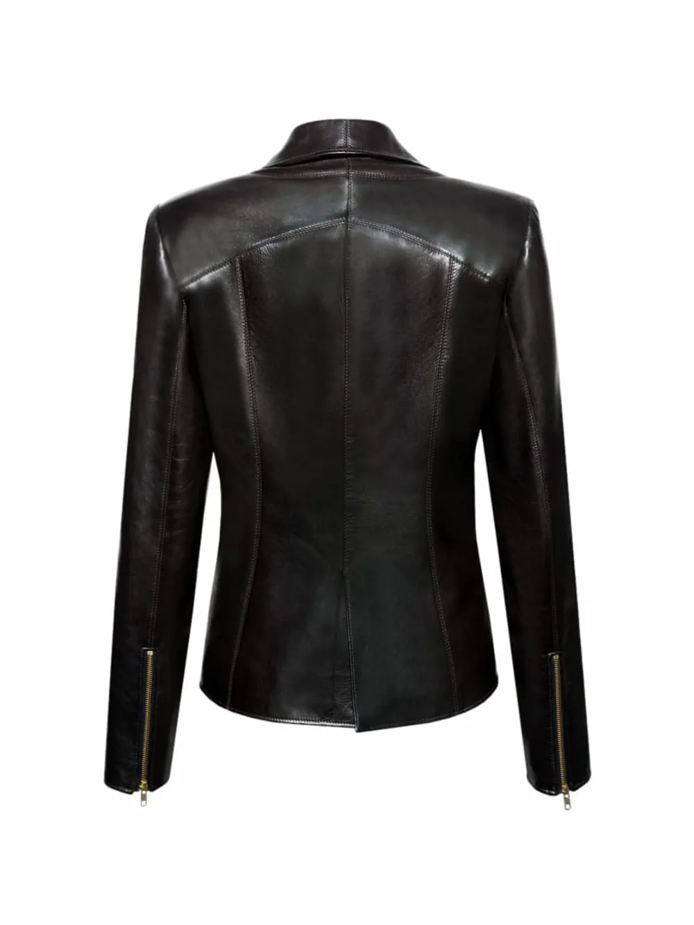 Velvet Touch Lambskin Leather Blazer for Women
