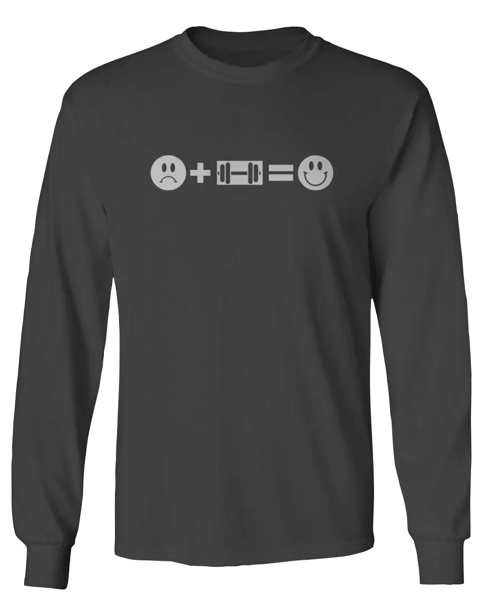 VICES AND VIRTUESS crosfit Feeling Workout Make me Happy Gym Fitness mens Long sleeve t shirt