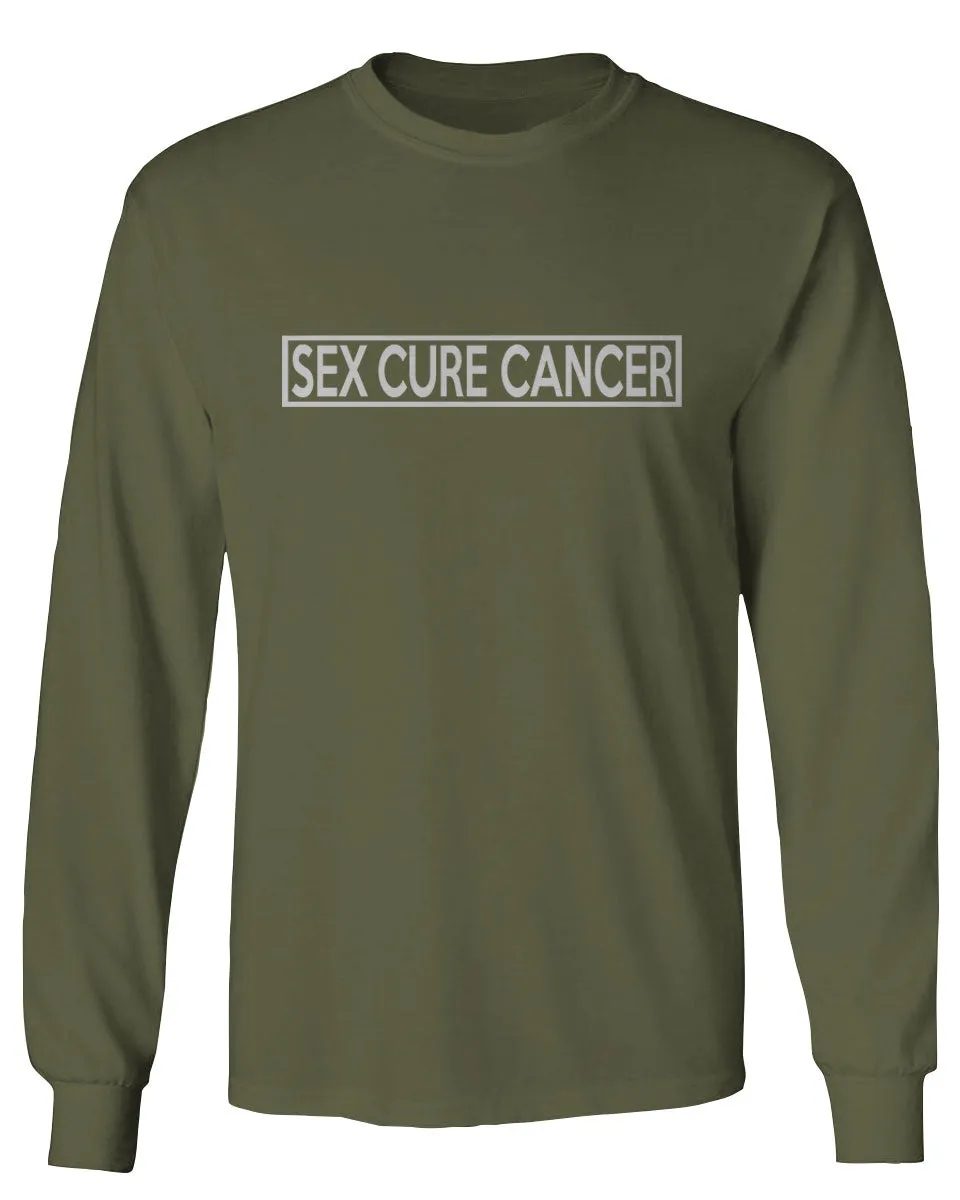 VICES AND VIRTUESS Hilarious Funny Offensive Graphic Sex Cure Cancer mens Long sleeve t shirt