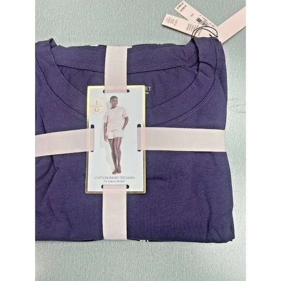 Victoria's Secret PJ  Cotton Women's Tee-Jama Set Size Large Purple