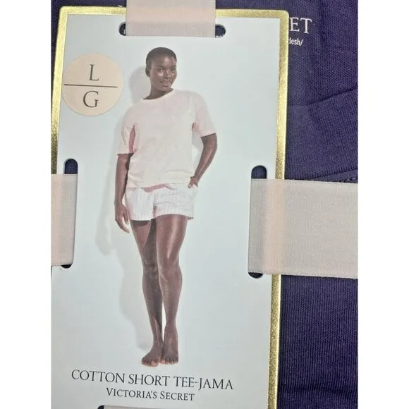 Victoria's Secret PJ  Cotton Women's Tee-Jama Set Size Large Purple