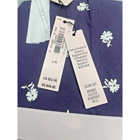 Victoria's Secret PJ  Cotton Women's Tee-Jama Set Size Large Purple